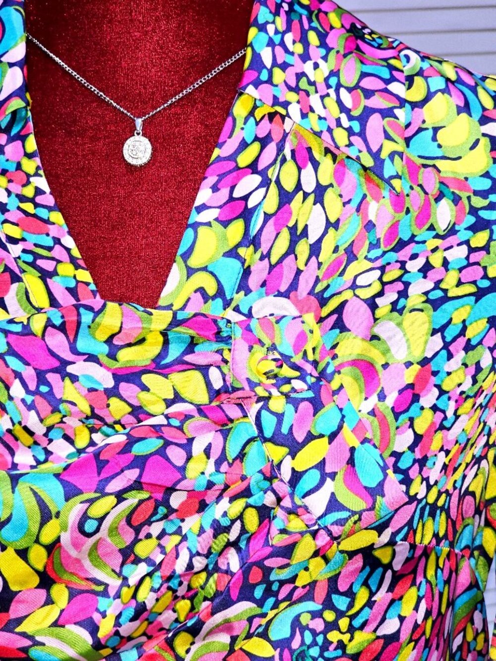 Lilly Pulitzer Women's Silk Booty Caw Print Long Sleeves Tunic Dress Sz 2 2566 - Picture 6 of 11